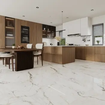 Paonazzetto White Marble Effect Italian Large Polished Porcelain Floor Tile 120x120cm