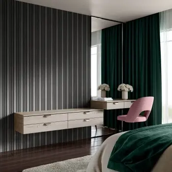 Trepanel Design® Noir Black Multi-Width Acoustic Wood Wall Panels