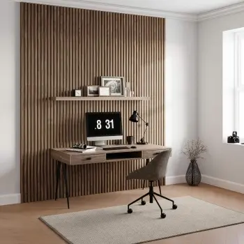 Trepanel Design® Autumn Brown Curve Acoustic Wood Wall Panels