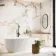 Paonazzo White Marble Effect Italian Large Honed Porcelain Tile 120x120cm