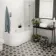 Metropolis Star Patterned Black Ceramic Tile 45x45cm