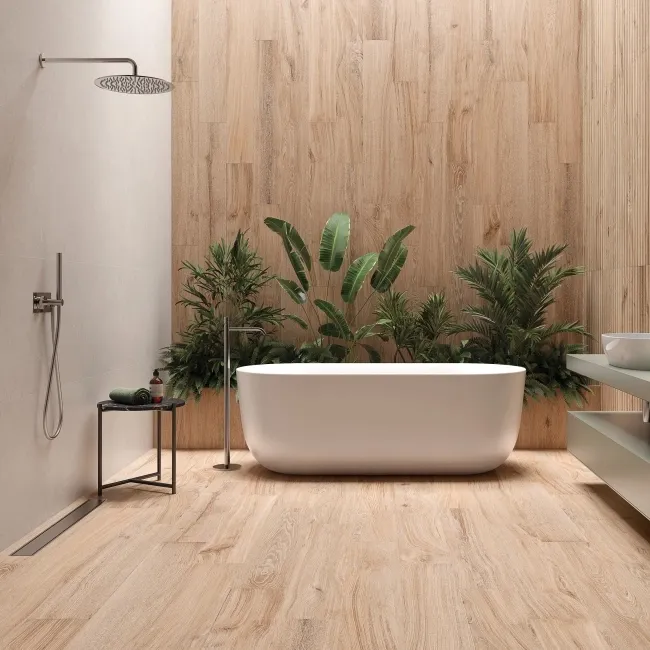Dakaris Natural Oak Wood Effect Matt Porcelain Tile 120x20cm