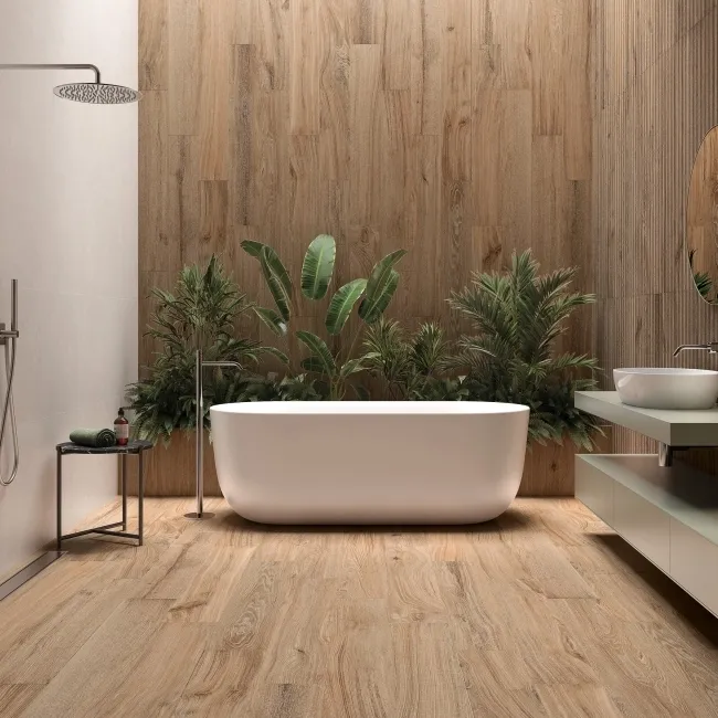 Dakaris Dark Oak Wood Effect Matt Porcelain Tile 120x20cm
