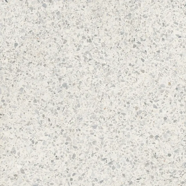 Nadine White Terrazzo Matt Porcelain Tile 60x60cm
