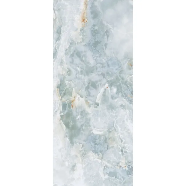 Onice Azzurro Onyx Marble Effect Italian Large Honed Porcelain Slab 278x120cm
