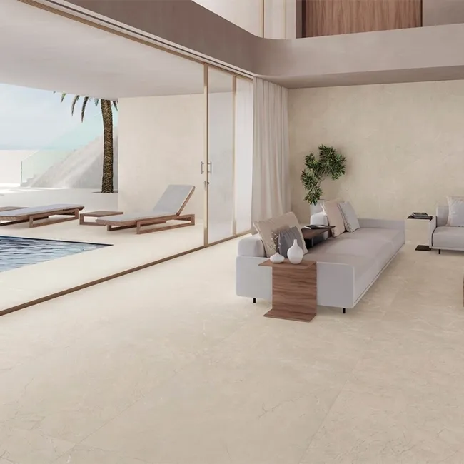 Eden Sand Marble Effect Large Matt Porcelain Slab 275x100cm