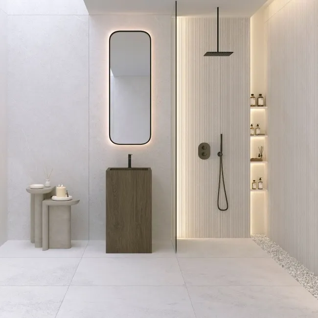 Piemonte Cloud Stone Effect Structured Matt Porcelain Tile 100x100cm