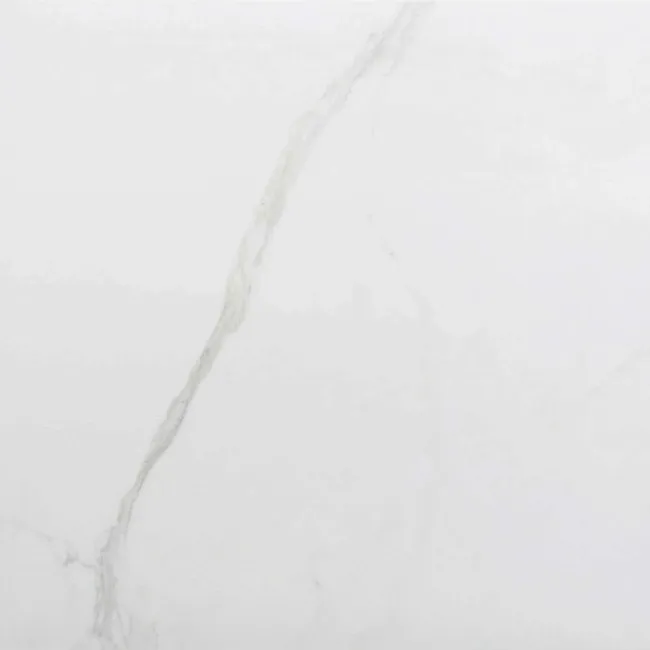 Carrara White Gloss Marble Effect Vitrified Ceramic Tile 60.4x60.4cm