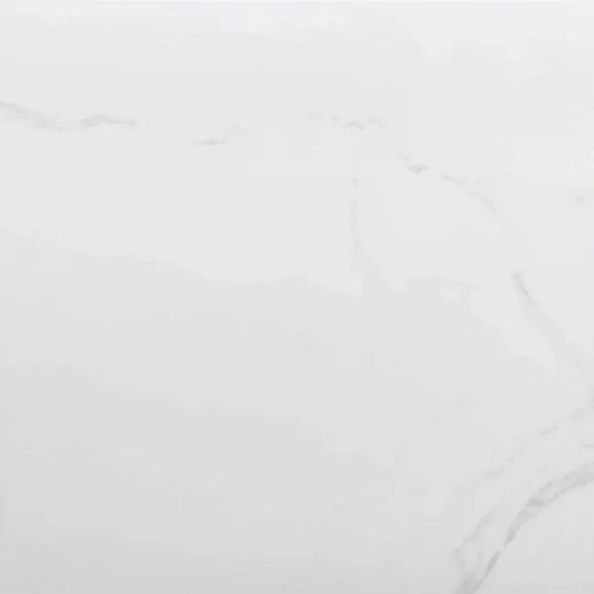 Carrara White Gloss Marble Effect Vitrified Ceramic Tile 60.4x60.4cm