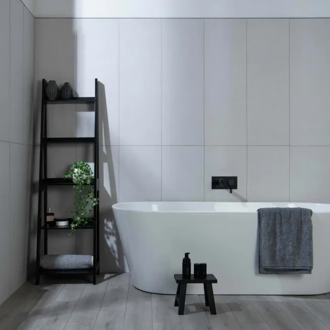 Cluny White Stone Effect Matt Ceramic Wall Tile 100x33.3cm