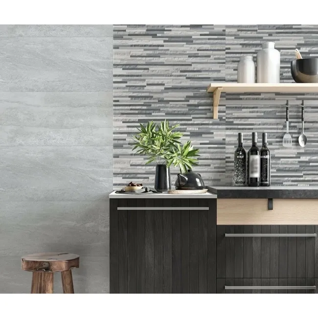 Cliff Grey Slate Effect Porcelain Tile 60x30cm