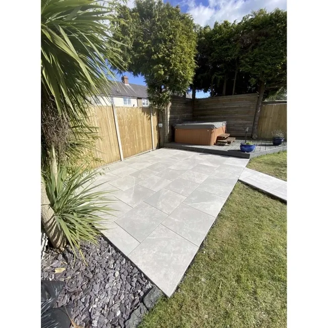Maverick Grey Stone Effect Matt Porcelain Outdoor Paving Tile 59.2x59.2cm