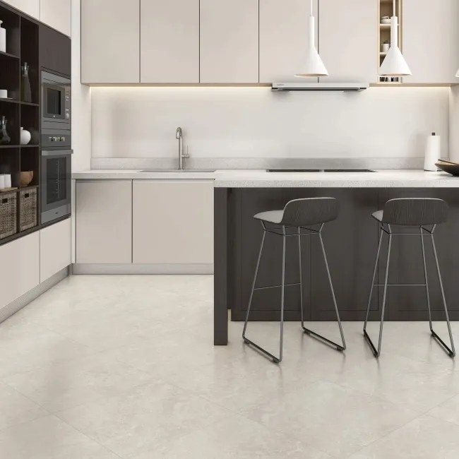 Rapolano Grey Travertine Effect Matt Ceramic Tile 45x45cm