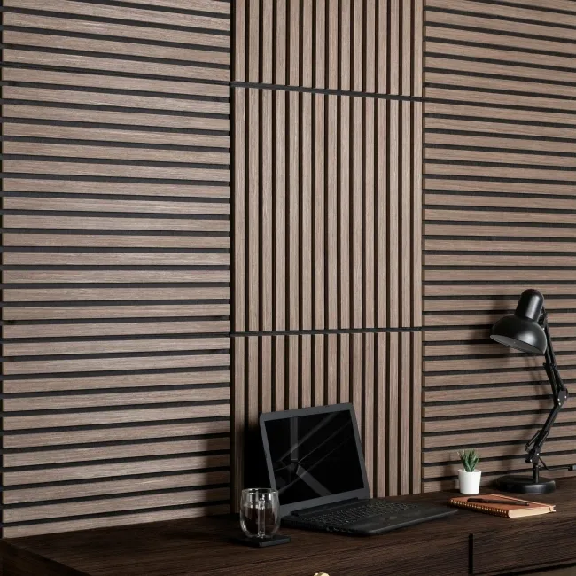 Trepanel® Walnut Brown Square Acoustic Wood Wall Panels