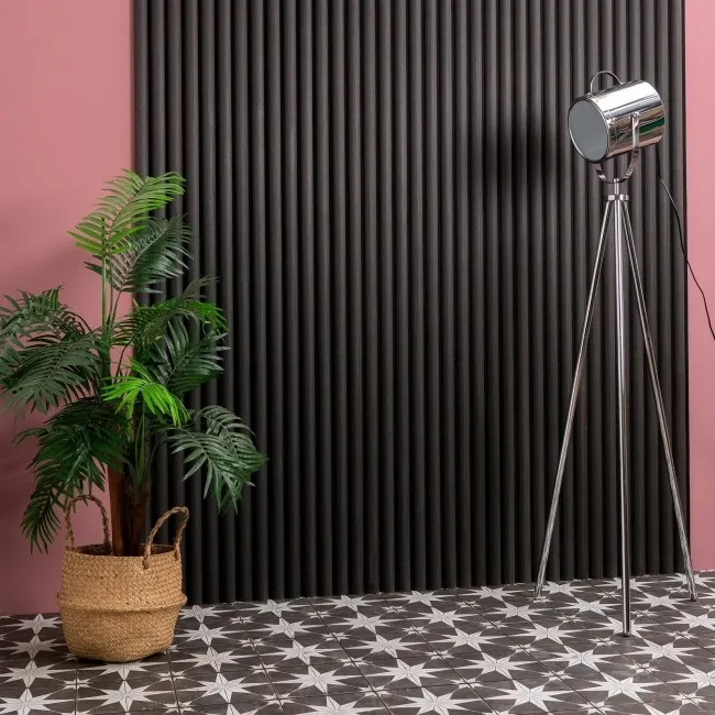 Trepanel Design® Noir Black Curve Acoustic Wood Wall Panels