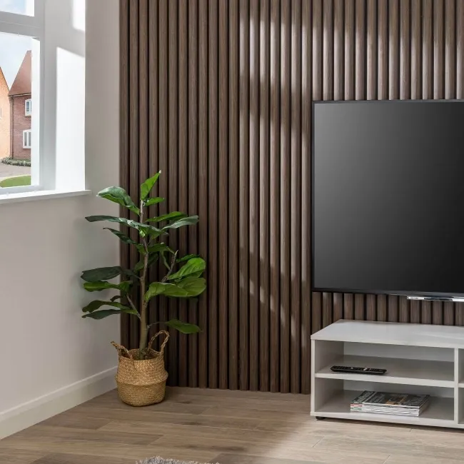 Trepanel Design® Walnut Brown Curve Acoustic Wood Wall Panels
