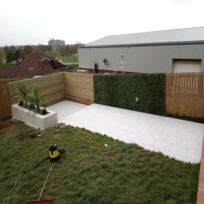 Bellevue White Stone Effect Matt Porcelain Outdoor Paving Tile 59.2x59.2cm