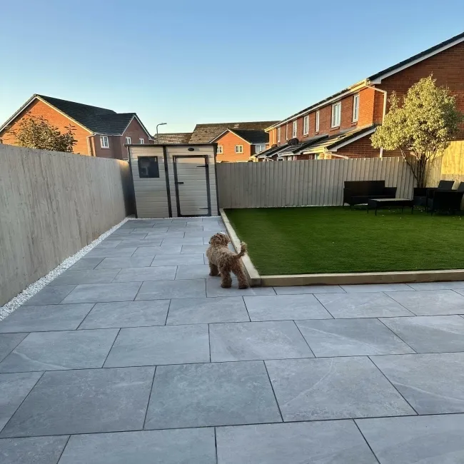 Maverick Grey Stone Effect Matt Porcelain Outdoor Paving Tile 59.2x59.2cm