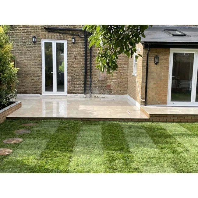 Maverick Beige Stone Effect Matt Porcelain Outdoor Paving Tile 59.5x59.5cm