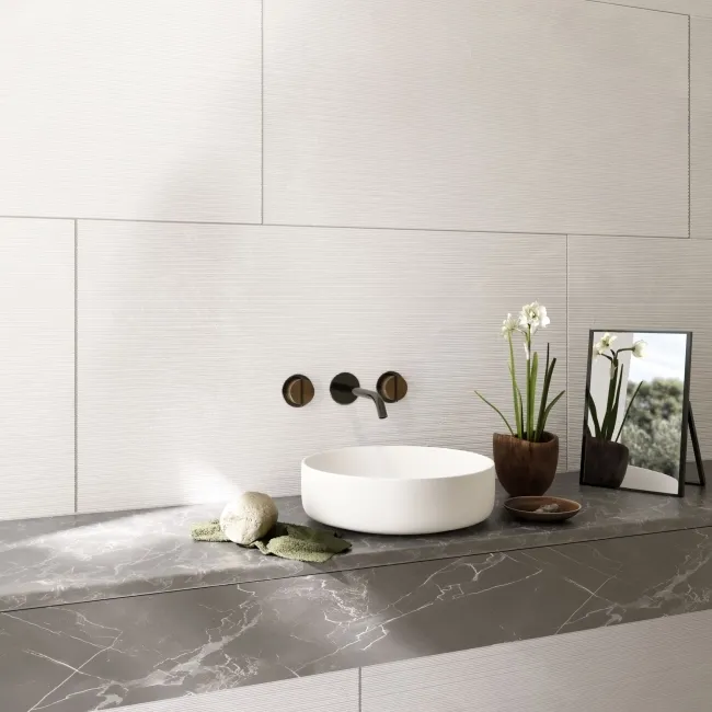 Prescious White Linea Decor Onyx Marble Effect Large Matt Porcelain Tile 120x60cm