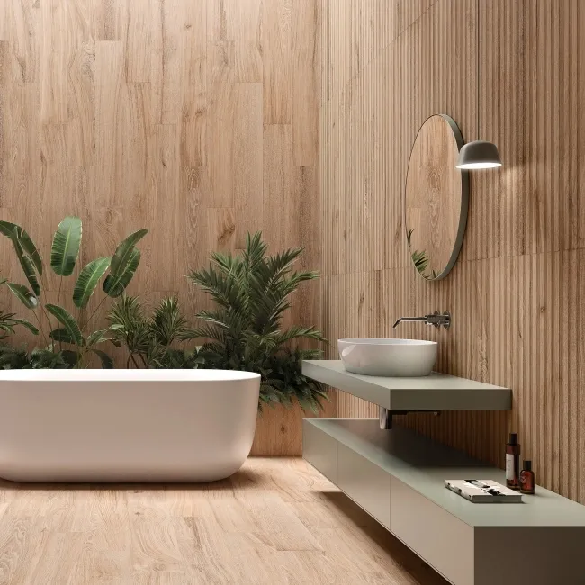 Dakaris Natural Oak Slatted Wood Effect Large Matt Porcelain Tile 120x60cm