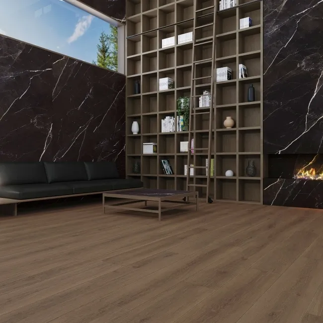 Sublime Black Marble Effect Large Matt Porcelain Slab 275x100cm
