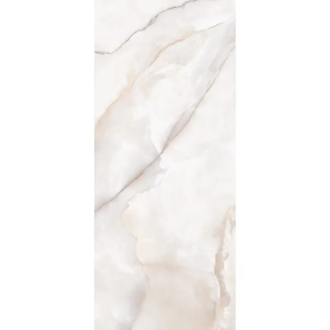 Daphne White Onyx Marble Effect Large Matt Porcelain Slab 280x120cm