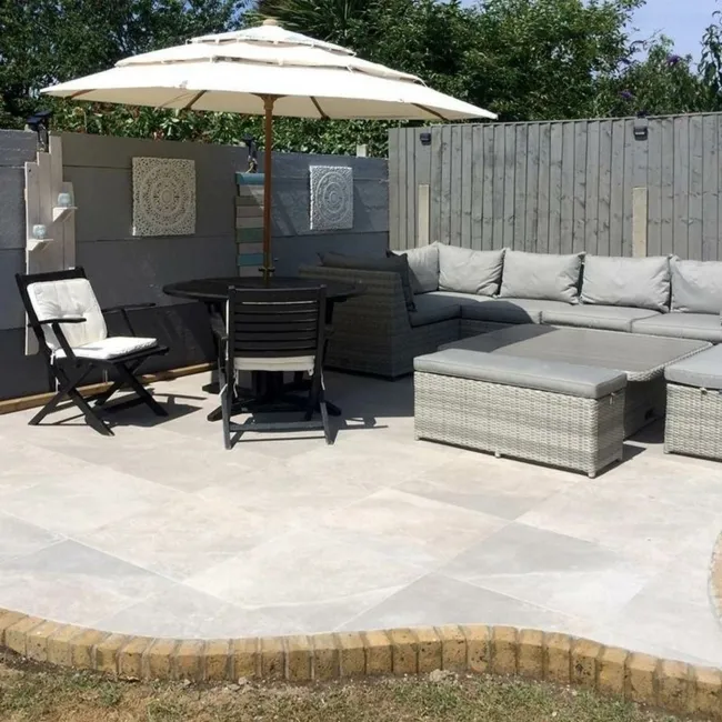 Maverick Grey Stone Effect Matt Porcelain Outdoor Paving Tile 59.5x59.5cm