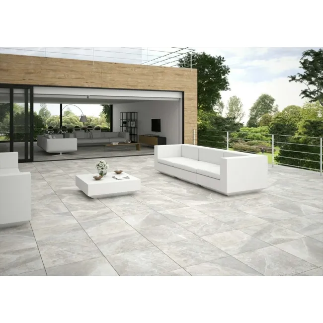 Maverick Grey Stone Effect Matt Porcelain Outdoor Paving Tile 59.5x59.5cm