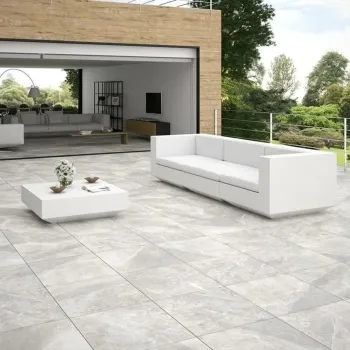 Maverick Grey Stone Effect Matt Porcelain Outdoor Paving Tile 59.5x59.5cm