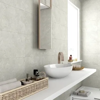 Rapolano Grey Travertine Effect Matt Ceramic Wall Tile 55x33cm