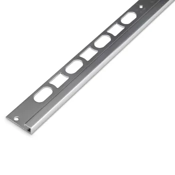 8mm Brushed Silver Aluminium Square Box Profile Trim