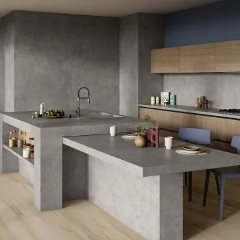 Feroe Dark Grey Concrete Effect Large Matt Porcelain Slab 280x120cm