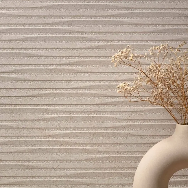Cluny Sand Decor Stone Effect Matt Ceramic Wall Tile 100x33.3cm