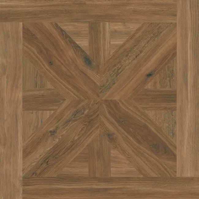 Volte Walnut Woven Wood Effect Large Matt Porcelain Floor Tile 75x75cm