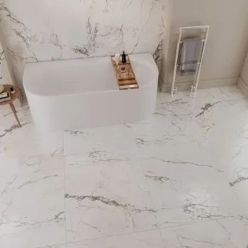 Paonazzetto White Marble Effect Italian Large Matt Porcelain Tile 120x120cm