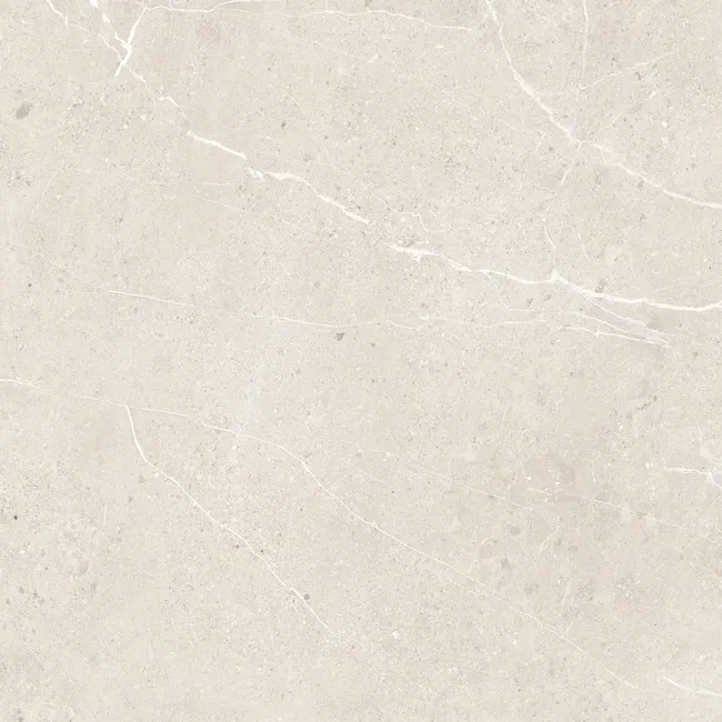 Unika White Stone Effect Large Matt Porcelain Tile 100x100cm