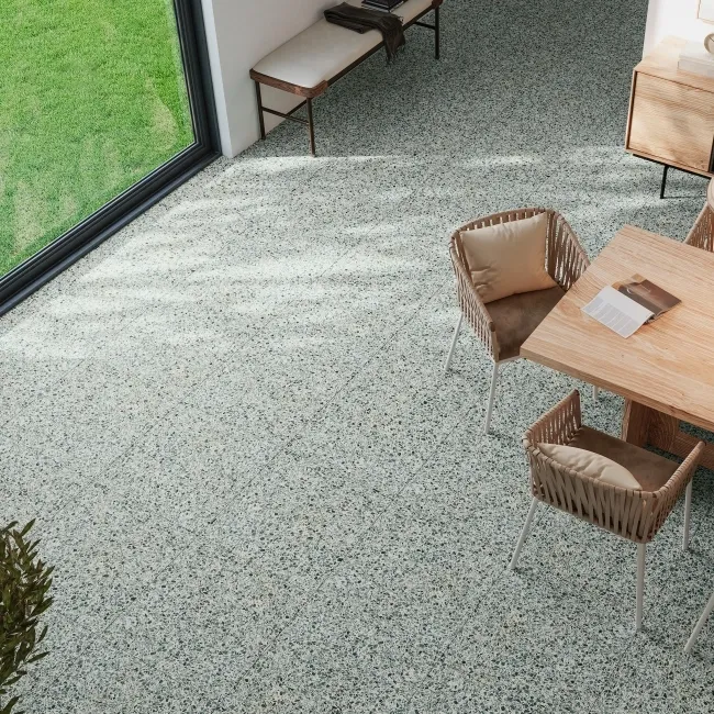 Nadine Green Terrazzo Matt Porcelain Tile 60x60cm