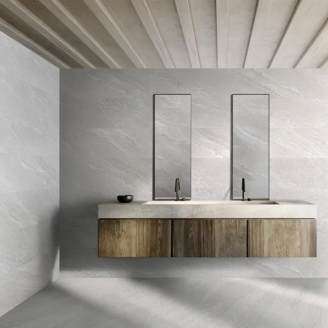 Alchemy Pearl Grey Slate Effect Large Anti Slip Porcelain Tile 120x60cm