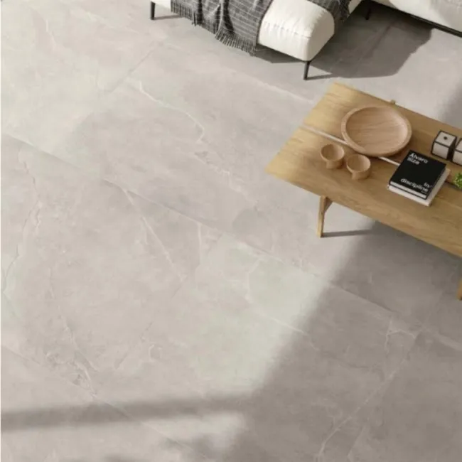 Azuma Rock Light Grey Stone Effect Italian Large Matt Porcelain Tile 120x120cm