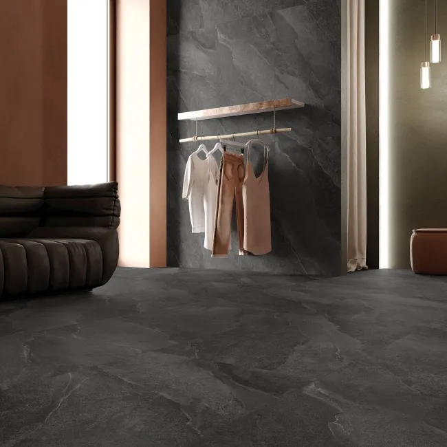 Alpen Graphite Slate Effect Matt Italian Porcelain Tile 120x60cm