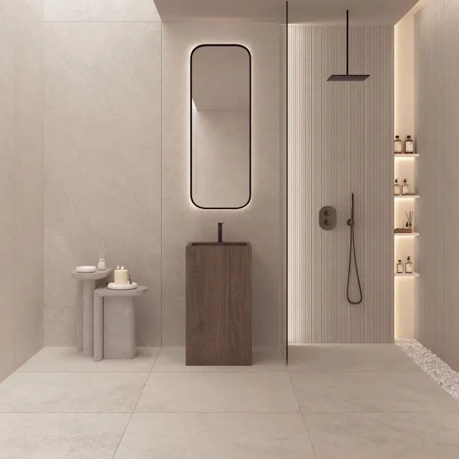 Piemonte Taupe Stone Effect Sturctured Decor Porcelain Slab 275x100cm