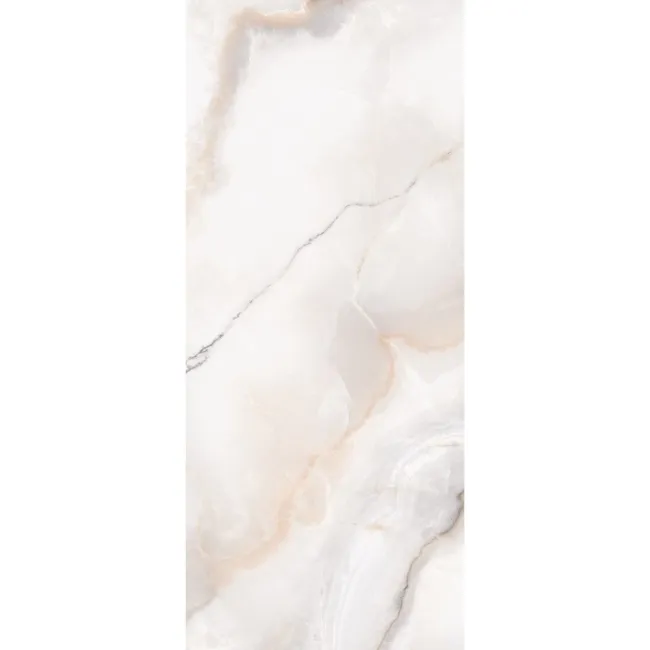Daphne White Onyx Marble Effect Large Polished Porcelain Slab 280x120cm