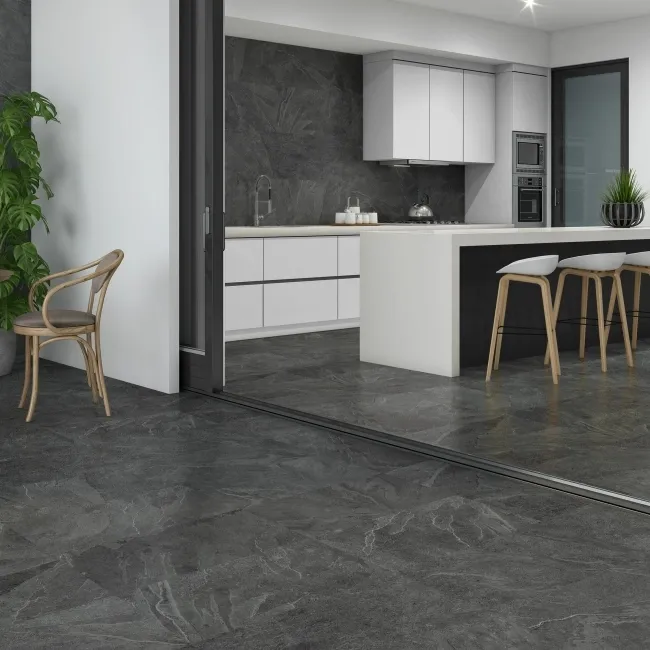 Colorado Anthracite Slate Effect Anti Slip Porcelain Tile 75x37cm