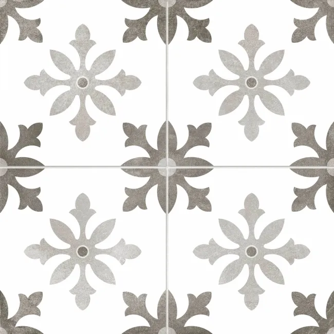 Cornwall Grey Patterned Matt Ceramic Tile 45x45cm