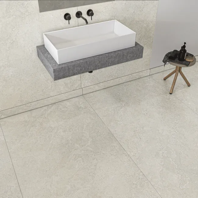 Linen Beige Travertine Effect Sturctured Matt Porcelain Slabs 180x100cm