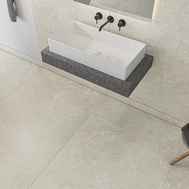 Linen Beige Travertine Effect Sturctured Matt Porcelain Slabs 180x100cm