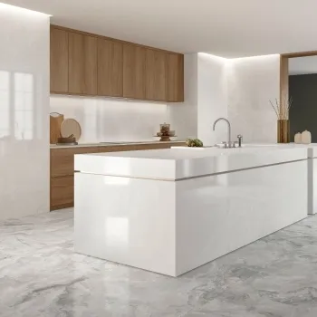 Scarlet White Onyx Marble Effect Large Polished Porcelain Slab 280x120cm