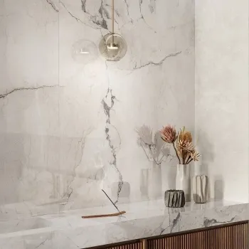 Camouflage White Marble Effect Italian Large Honed Porcelain Slab 278x120cm