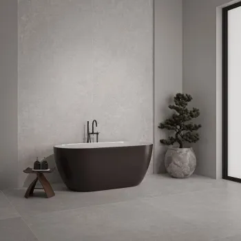 Linen White Travertine Effect Large Matt Porcelain Slab 275x100cm